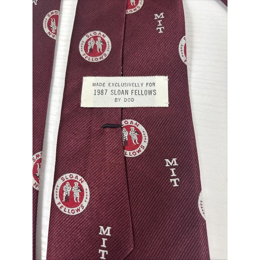Vintage Silk MIT Sloan Fellows Tie Made Exclusively 1987 Sloan Fellows By DOD